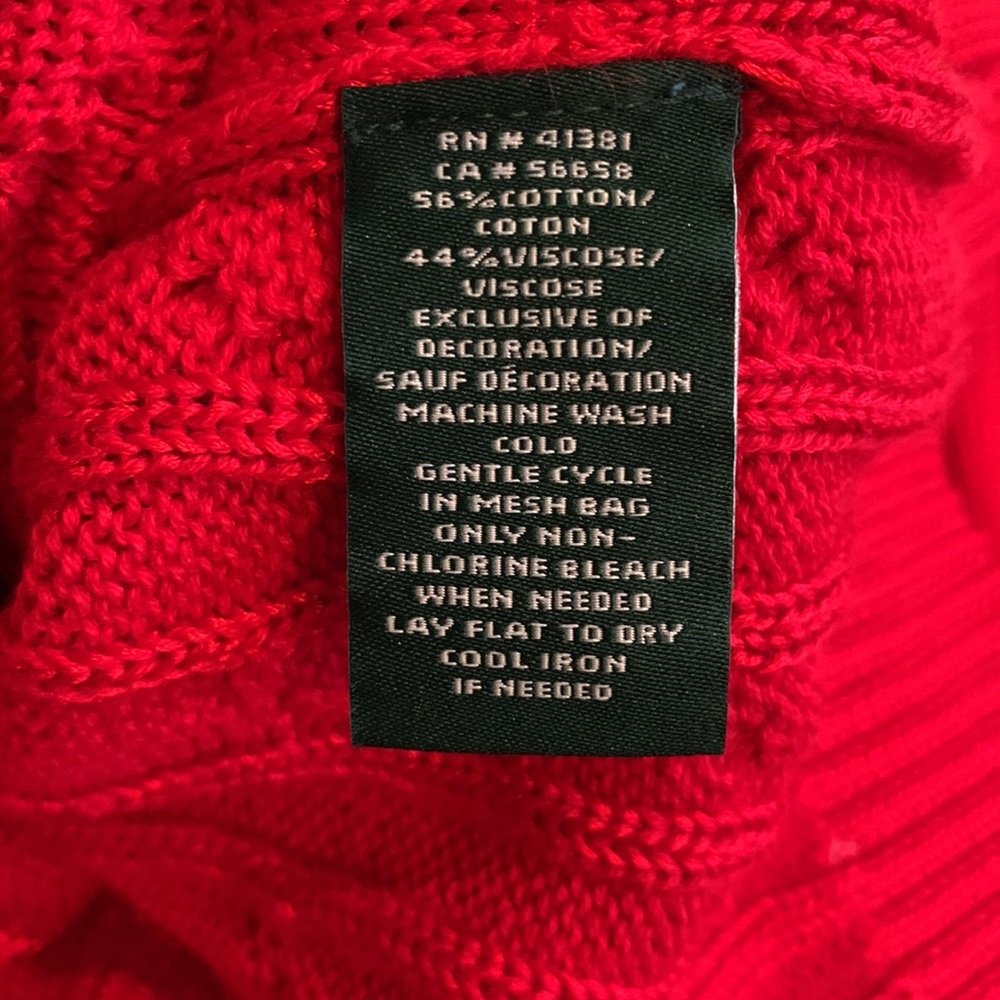 Lauren Ralph Lauren Crewneck Cable Knit Cotton Ladies Sweater NWT - Picture 7 of 7